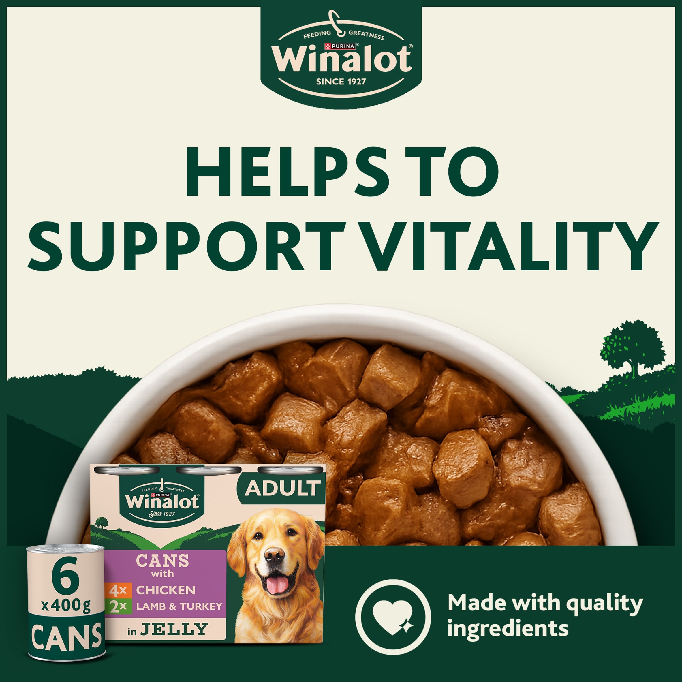 WINALOT® Classics Meat in Jelly Wet Dog Food 6x400g thumbnail 3