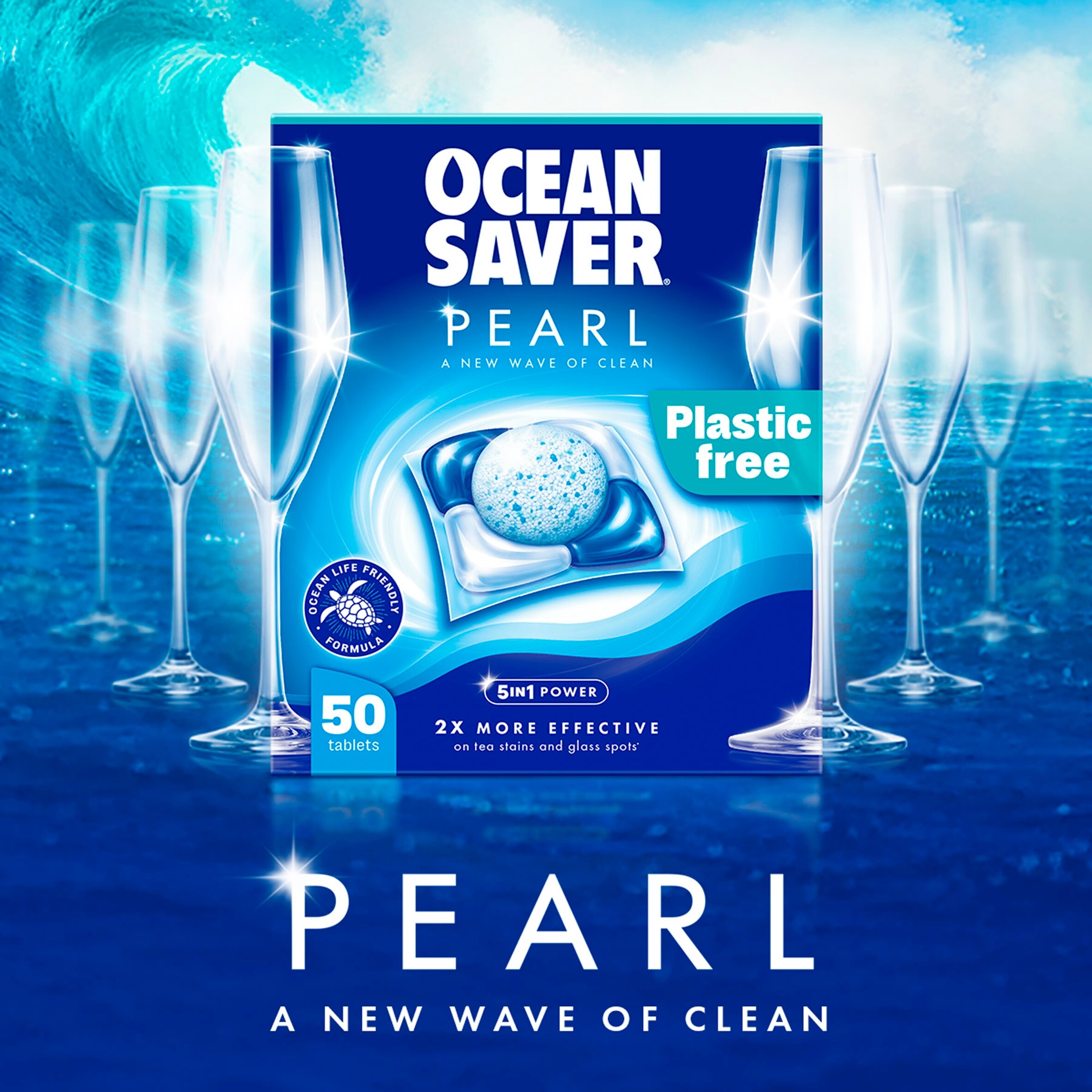 OceanSaver Pearl All in One 50 Plastic Free Dishwasher Tablets 700g thumbnail 2