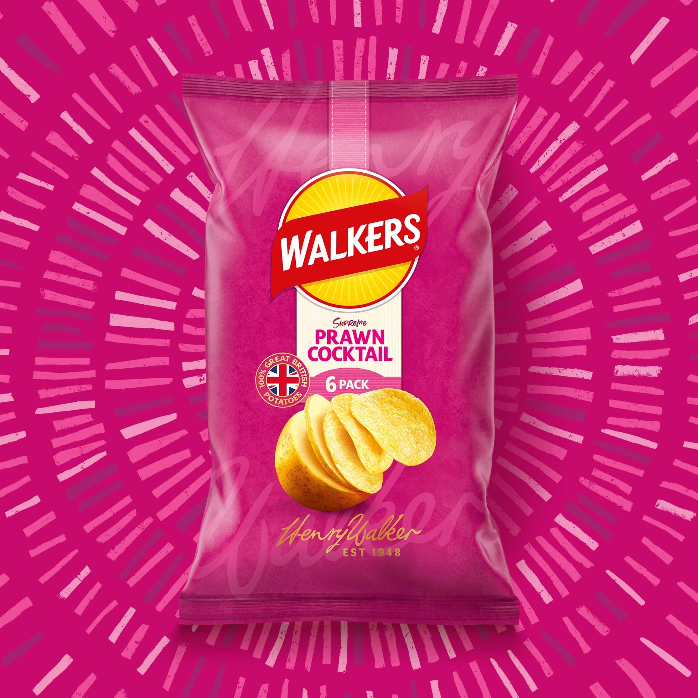 Walkers Prawn Cocktails Multipack Crisps 6 x 25g thumbnail 2