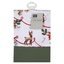 F&F Home Candy cane mouse Tea Towel 2 Pack