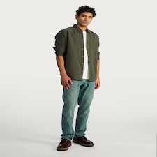 F&F Pure Cotton Waffle Textured Button Down Shirt in Khaki thumbnail 2