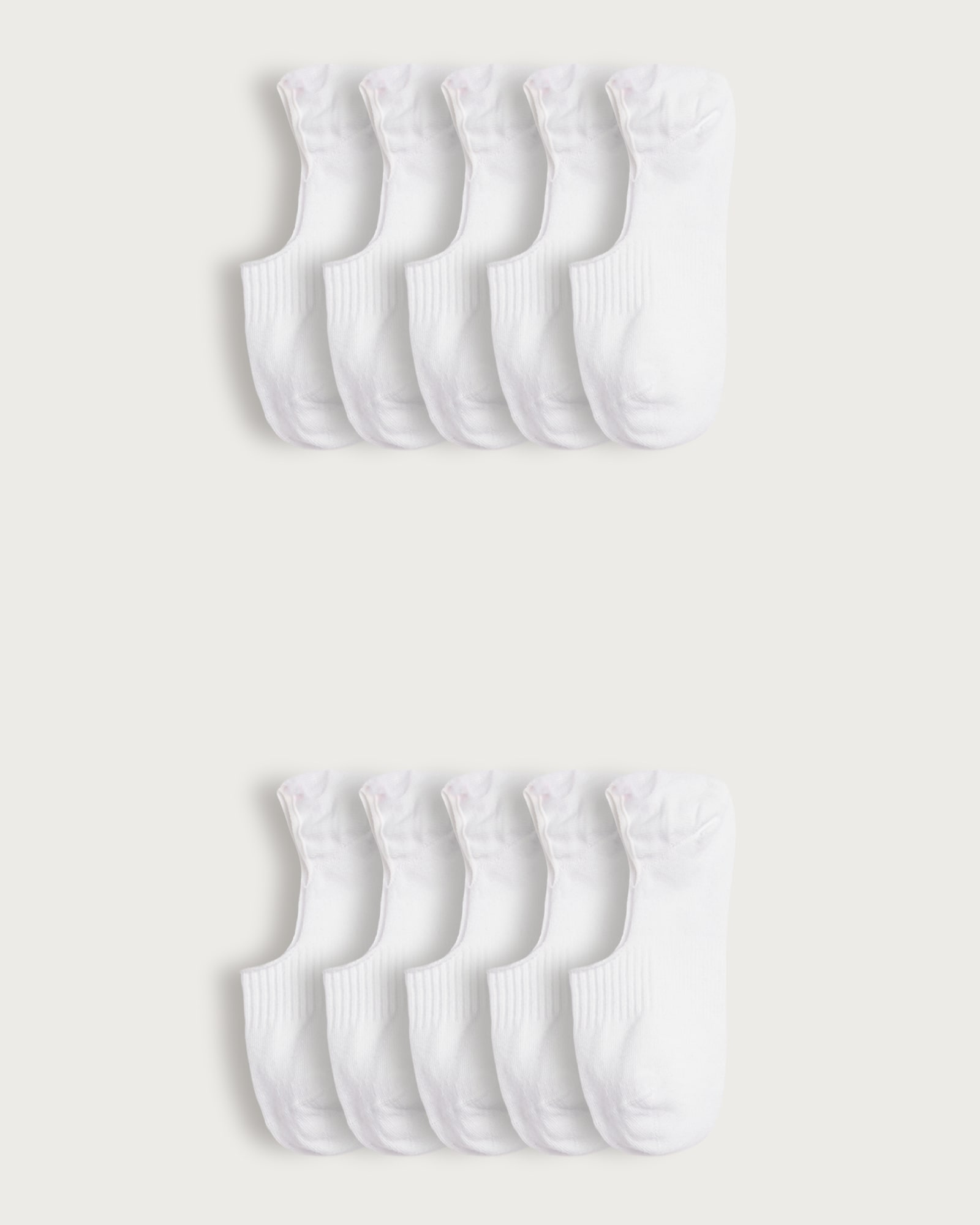 F&F 10-Pack Cotton Rich Invisible Trainer Socks in White