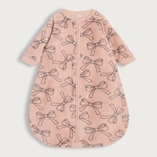 F&F Baby Fleece Bow Print 1.5 Tog Sleeping Bag in Pink