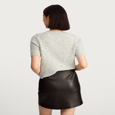 F&F Faux Leather Pocket Detail Mini Skirt in Black thumbnail 3