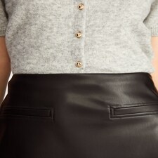 F&F Faux Leather Pocket Detail Mini Skirt in Black thumbnail 4