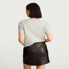 F&F Faux Leather Pocket Detail Mini Skirt in Black thumbnail 3