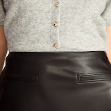 F&F Faux Leather Pocket Detail Mini Skirt in Black thumbnail 4