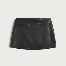 F&F Faux Leather Pocket Detail Mini Skirt in Black thumbnail 5