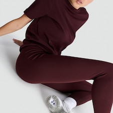 F&F Medium Warmth Faux Fur Lined Leggings in Burgundy