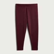 F&F Medium Warmth Faux Fur Lined Leggings in Burgundy thumbnail 4