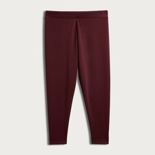 F&F Medium Warmth Faux Fur Lined Leggings in Burgundy thumbnail 4