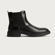 F&F Faux Leather Chelsea Ankle Boots in Black