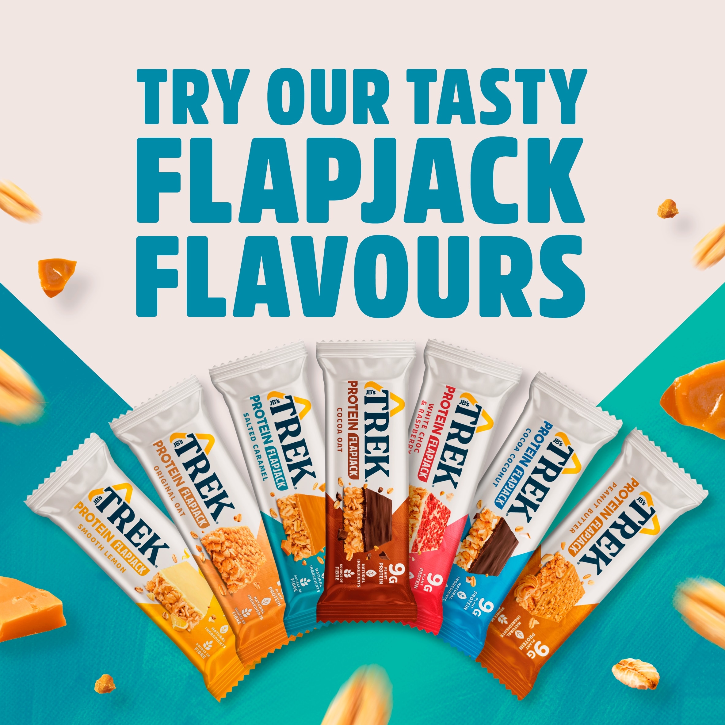 TREK Salted Caramel Protein Flapjacks 3x50g thumbnail 4