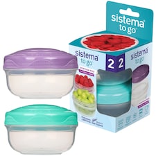 Sistema To Go Portion Pod Food Storage 2 Pack 210ml