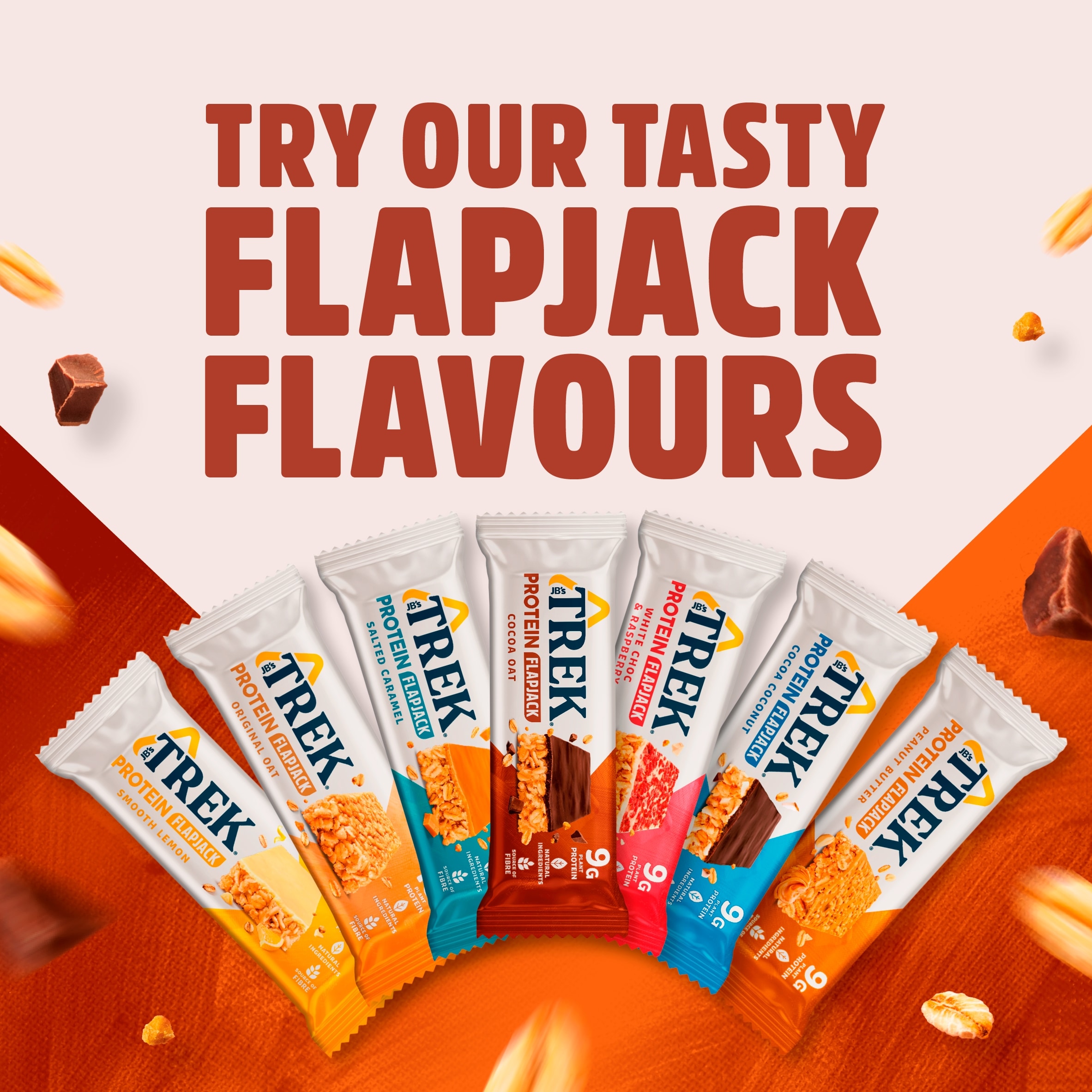 TREK Cocoa Oat Protein Flapjacks Multipack 3x50g thumbnail 4