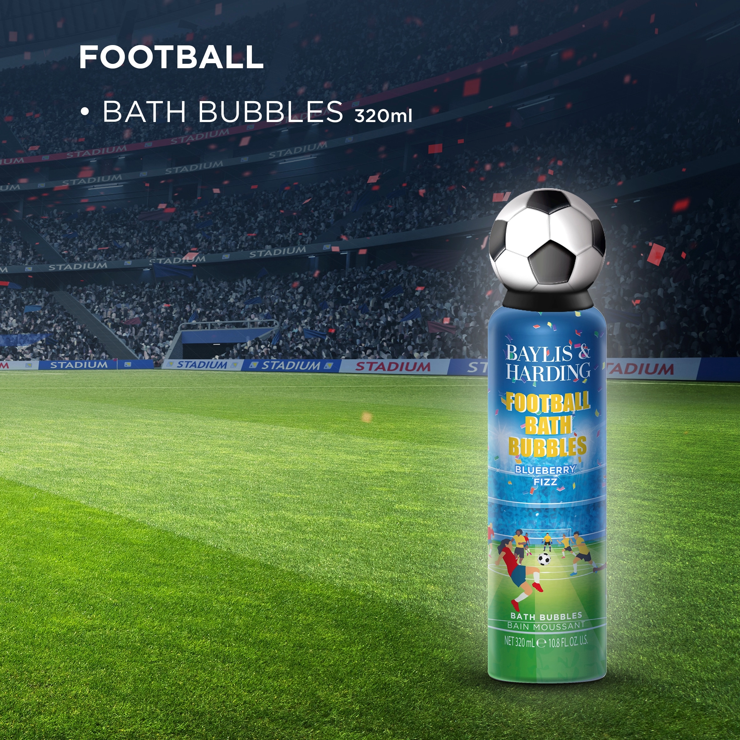 Baylis & Harding Football  Bath Bubbles Gift Blueberry Fizz 320ml thumbnail 2
