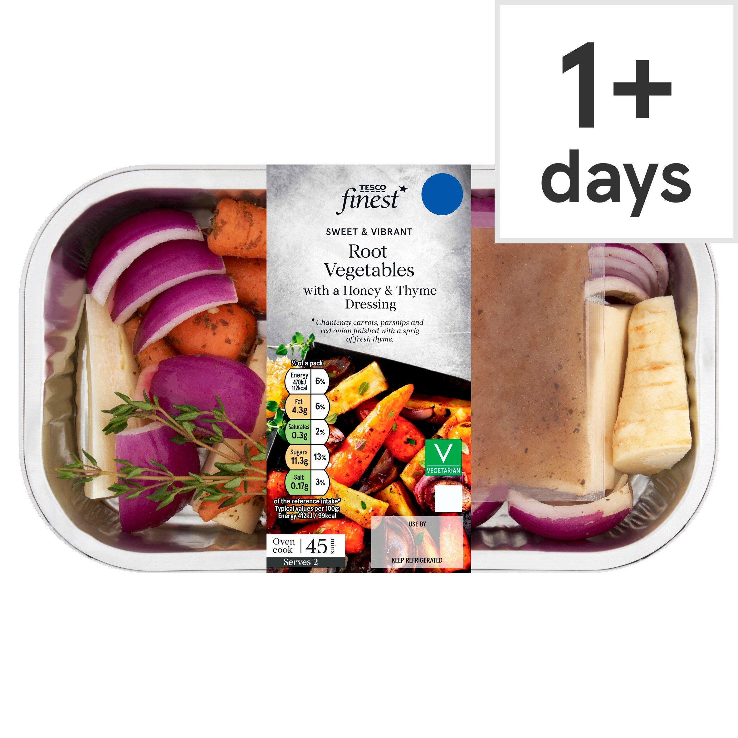Tesco Finest Roasting Root Vegetables With Honey & Thyme Dressing 400g