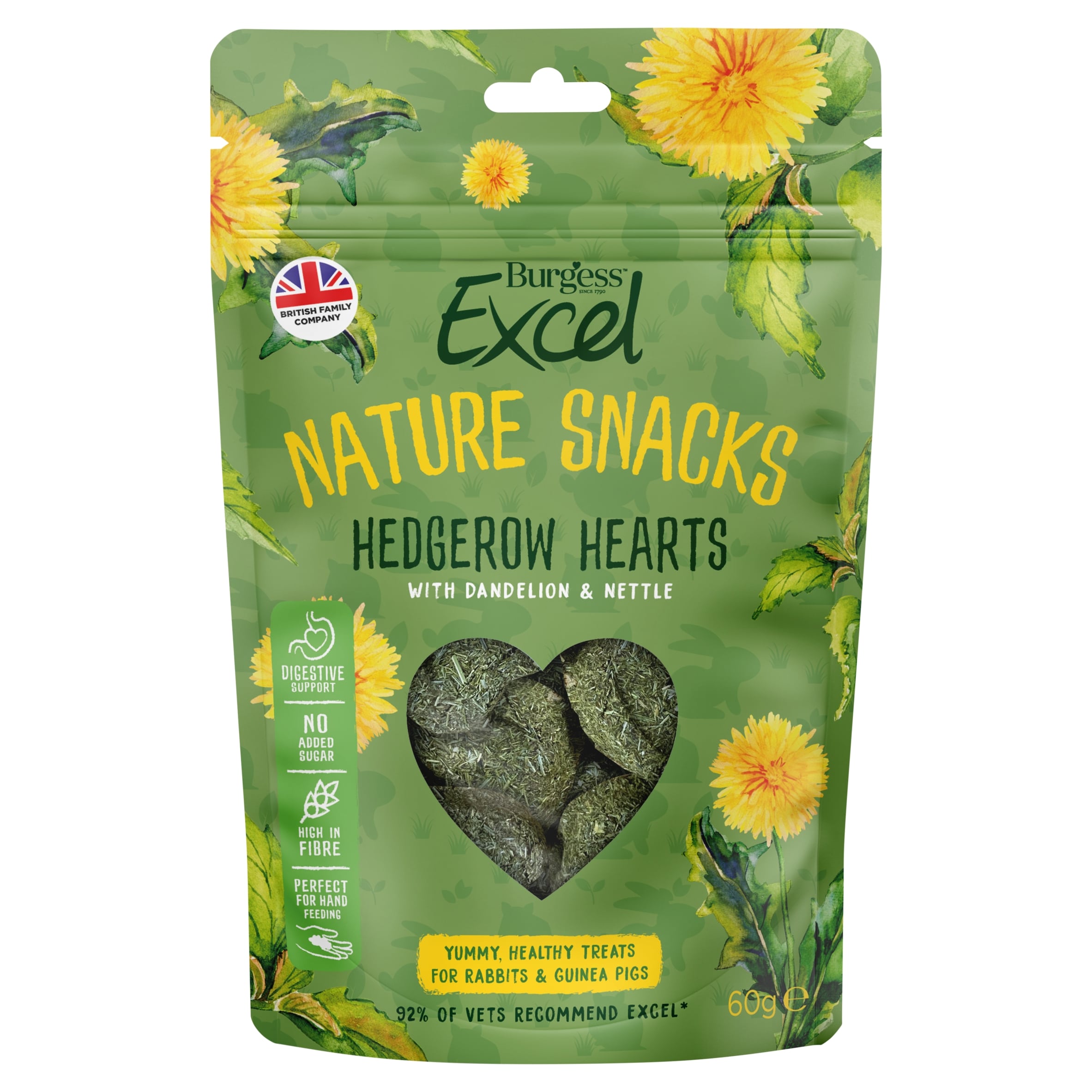 Burgess Excel Hedgerow Hearts Treats 60g