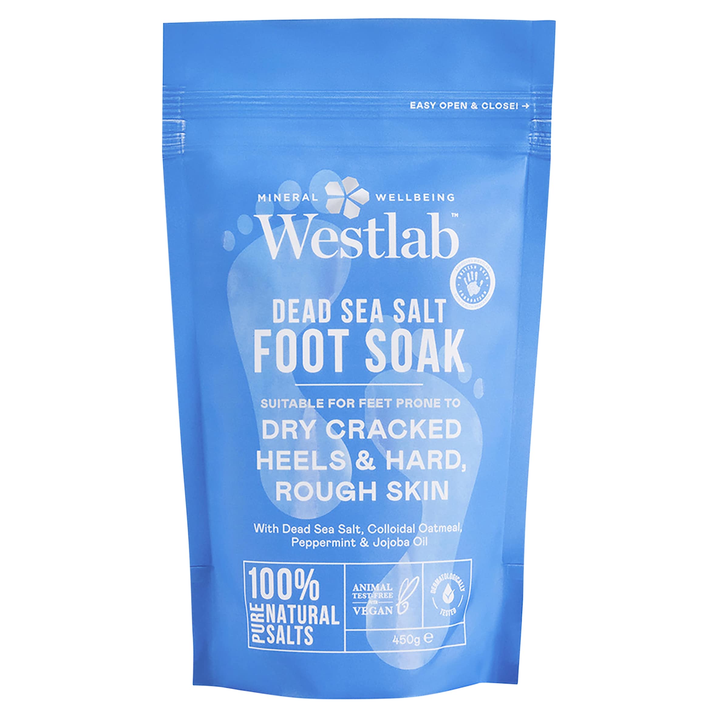 Westlab Dead Sea Foot Soak with Colloidal Oatmeal, Peppermint & Jojoba Oil 450g