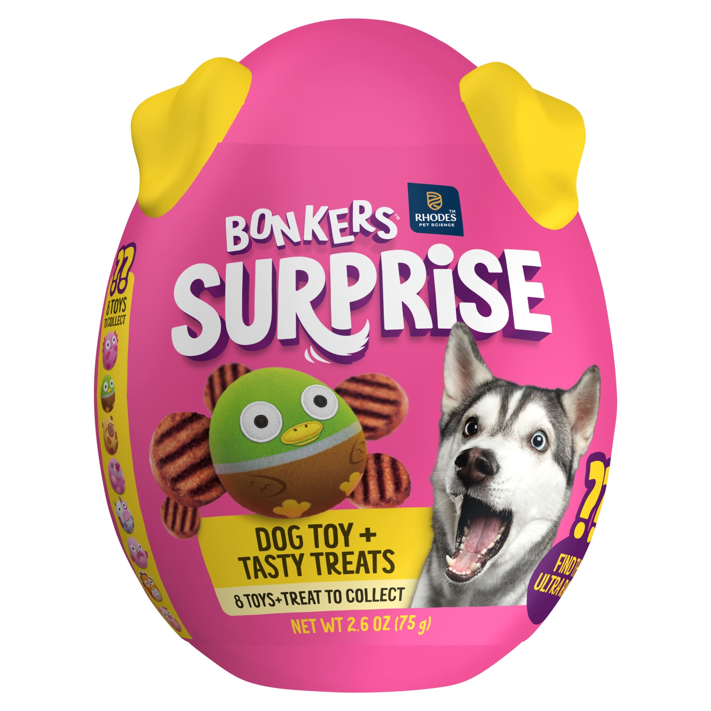 BONKERS Dog Treats BBQ Patties & Toys Chicken 75 G