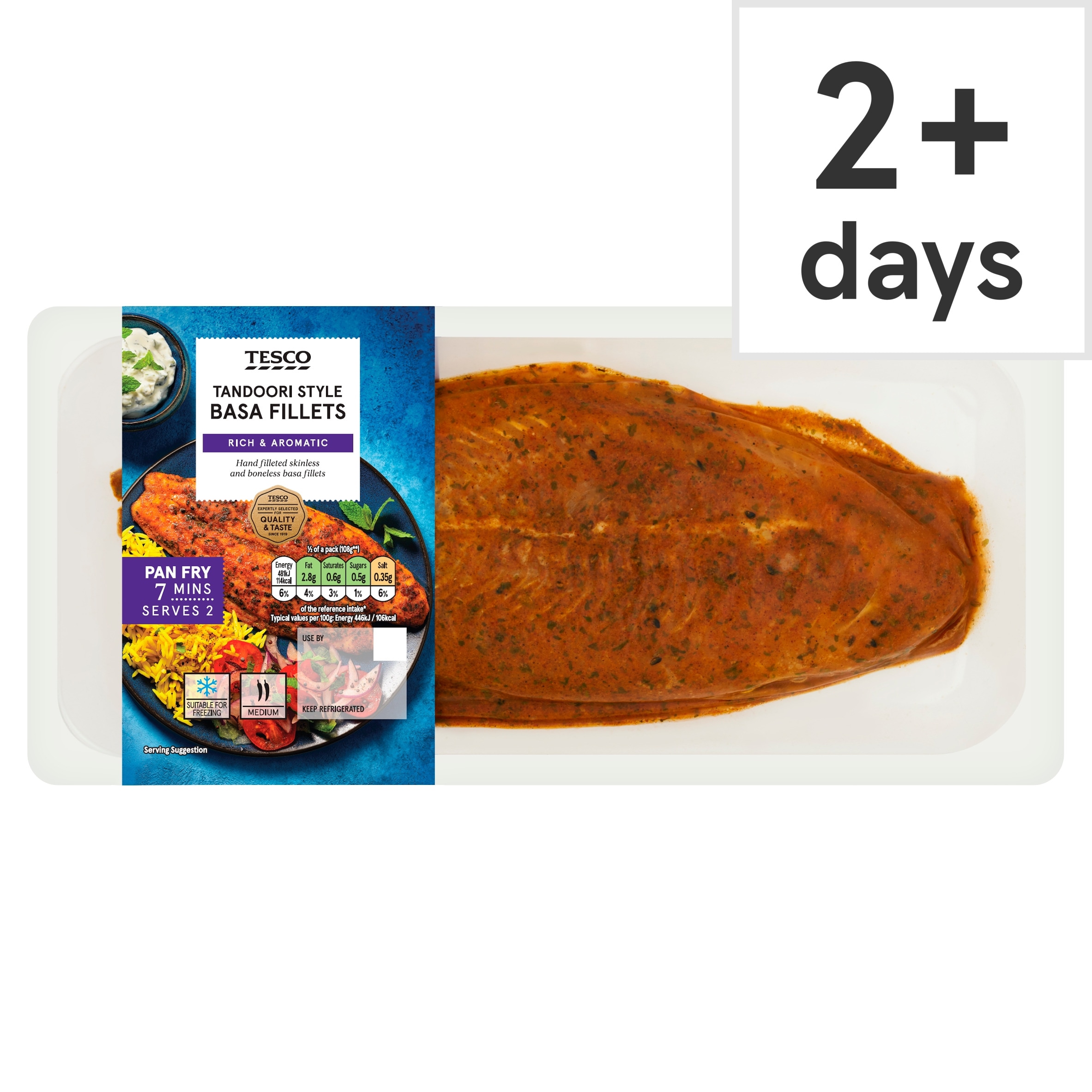 Tesco Tandoori Basa Fillets 250g