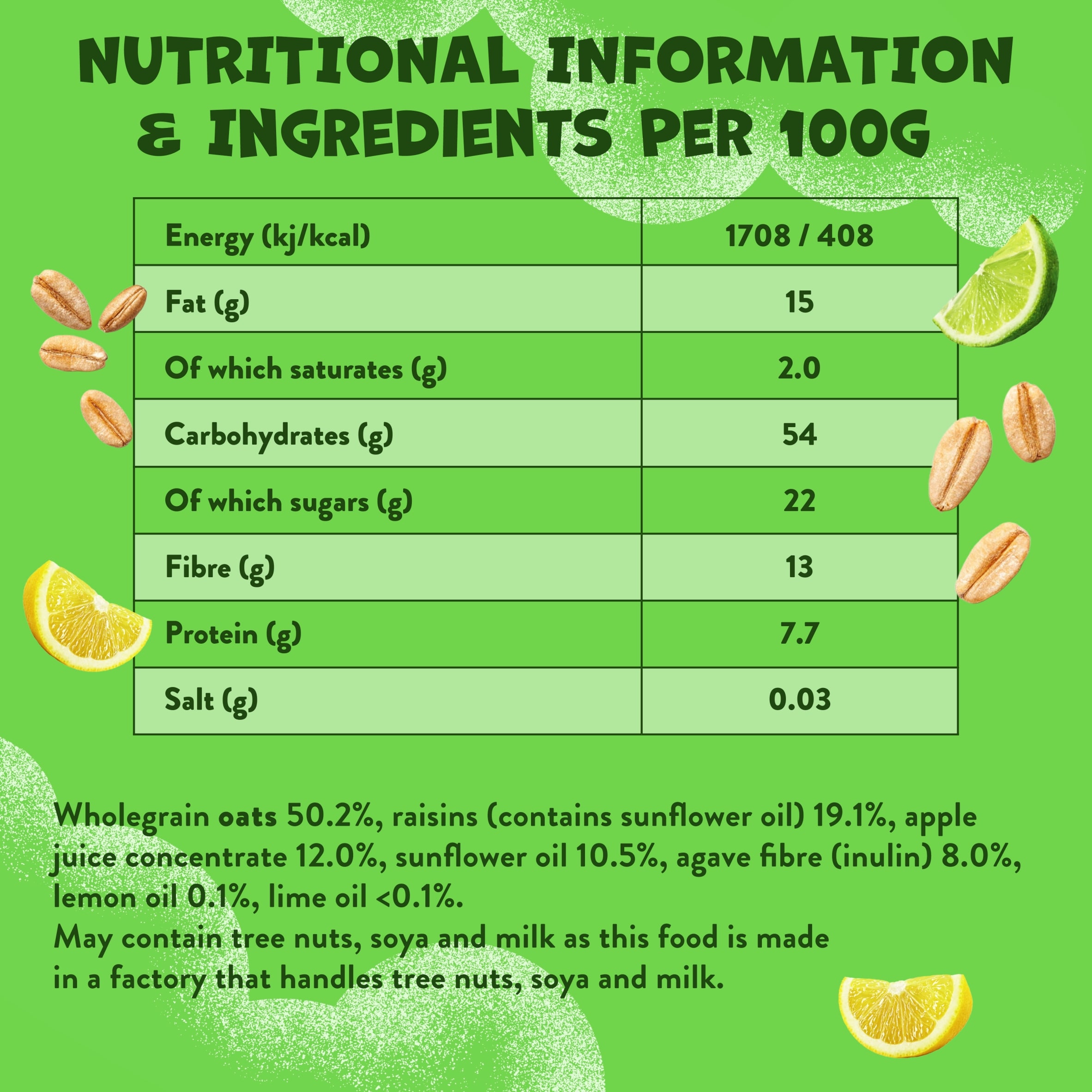 Goodies Lemon & Lime Oat Bars 6x23g thumbnail 4