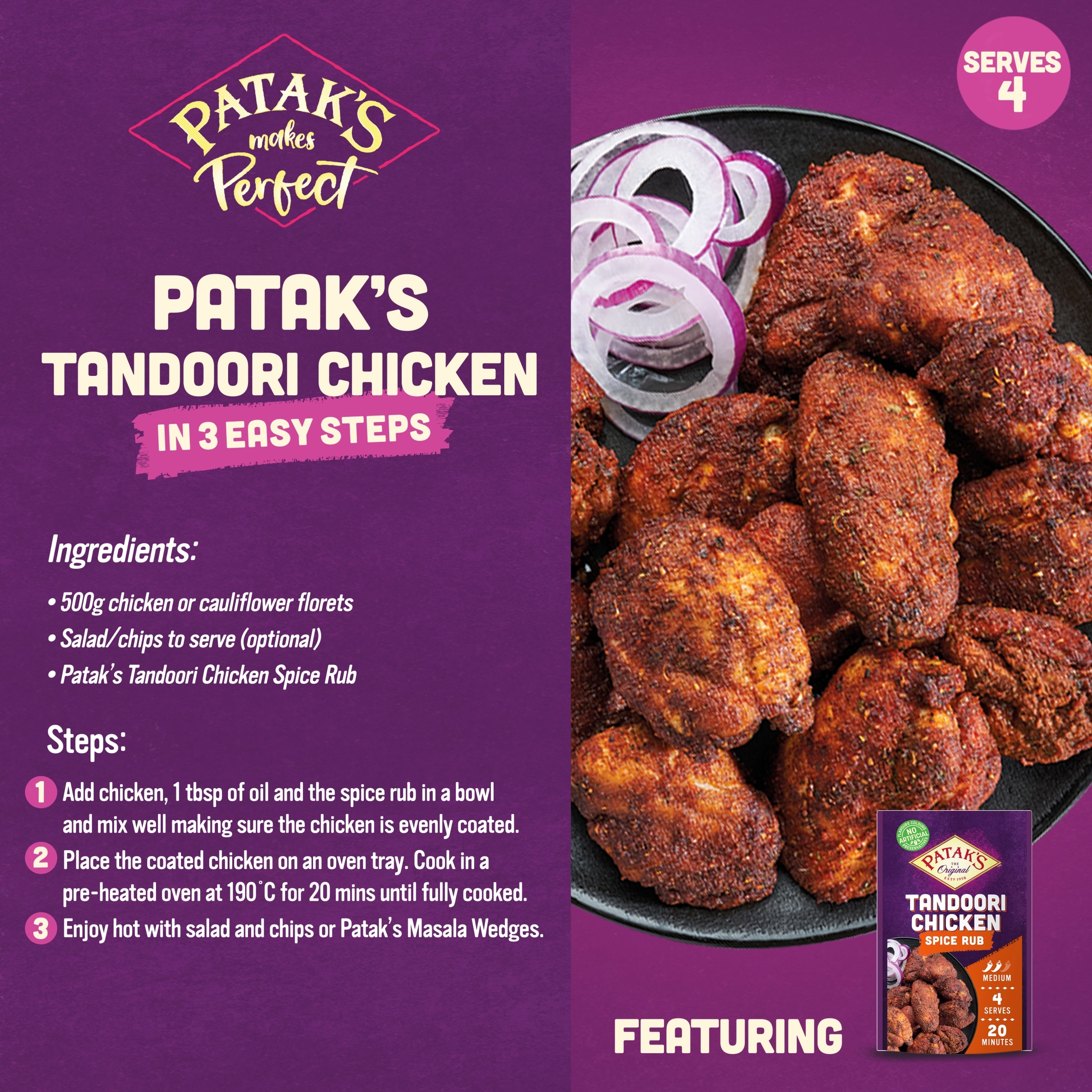 Patak's Tandoori Chicken Spice Rub 25g thumbnail 2