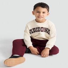 F&F Boys 2-Piece Cotton Rich Arizona Sweatshirt and Joggers Set in Purple