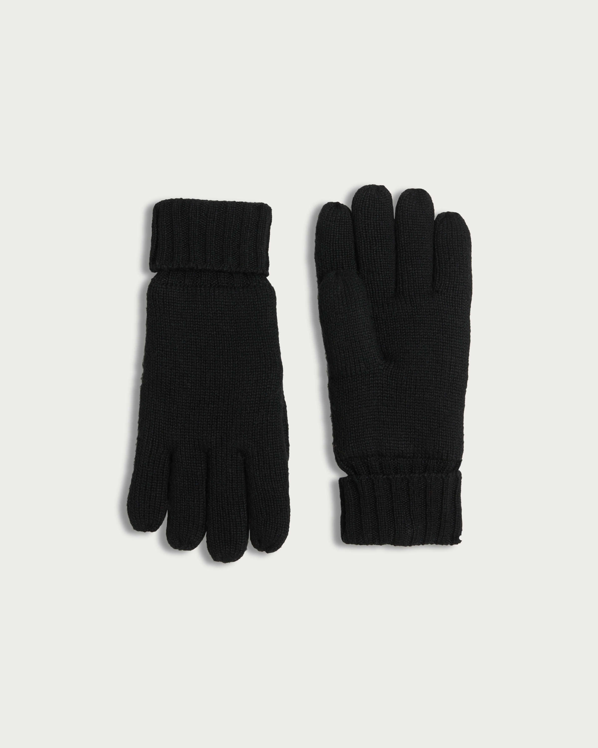 F&F Ribbed Knitted Gloves in Black