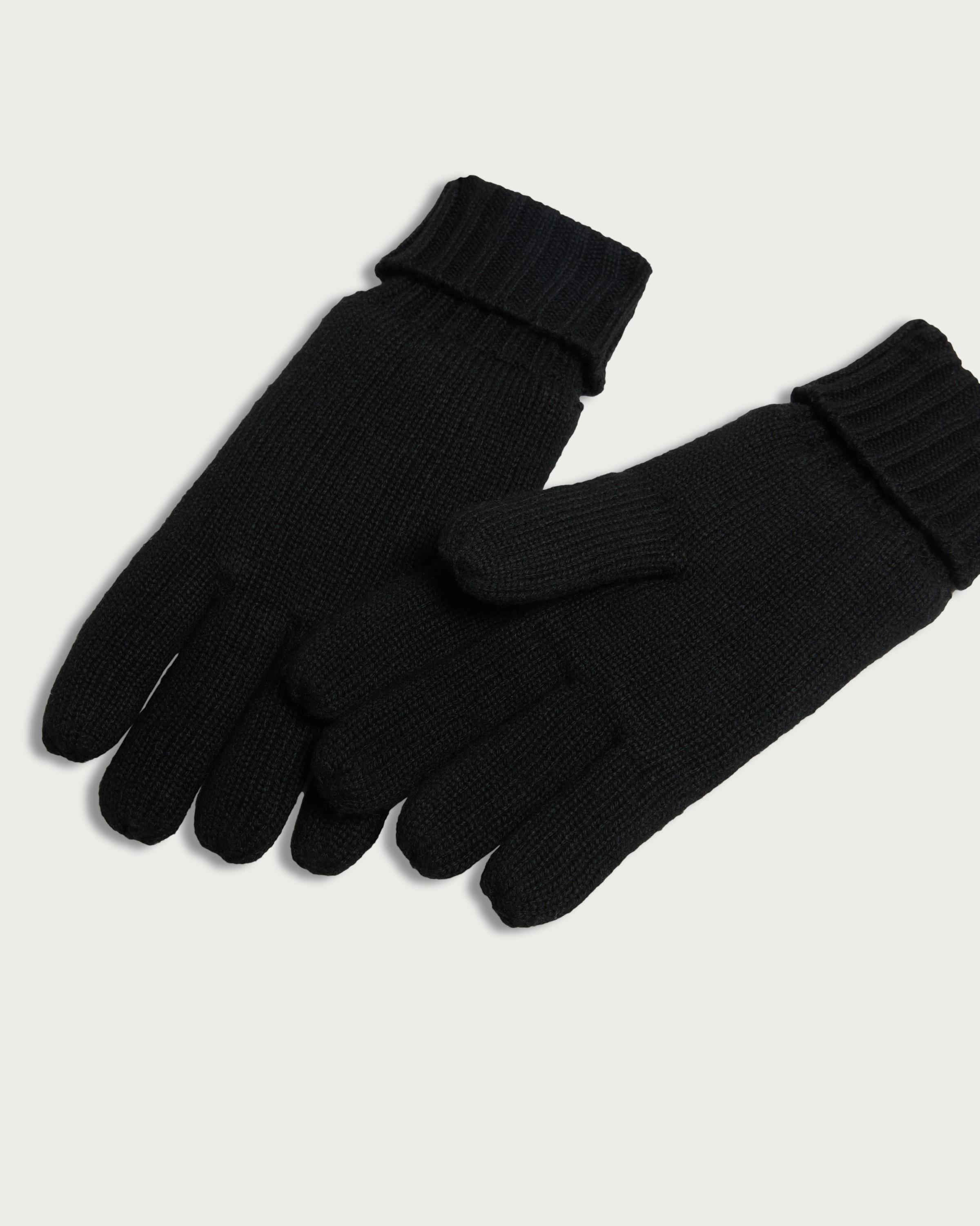 F&F Ribbed Knitted Gloves in Black thumbnail 2