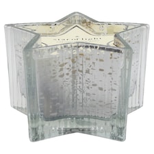 F&F Home Silver Winter Frost Star Candle 200g