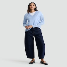 F&F Premium Pure Cashmere V Neck Jumper in Blue