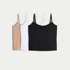 F&F 3-Pack Cotton Rich Spaghetti Strap Vests in Multi