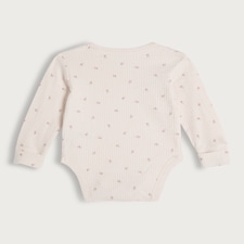 F&F Baby 2-Pack Cotton Rich Ribbed Long Sleeved Bodysuits in Pink thumbnail 2