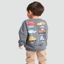 Disney Cars Cotton Rich Race Ready Print Sweatshirt in Grey thumbnail 4
