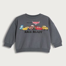 Disney Cars Cotton Rich Race Ready Print Sweatshirt in Grey thumbnail 5
