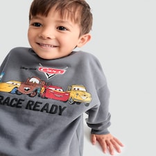 Disney Cars Cotton Rich Race Ready Print Sweatshirt in Grey