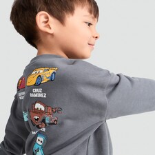 Disney Cars Cotton Rich Race Ready Print Sweatshirt in Grey thumbnail 3