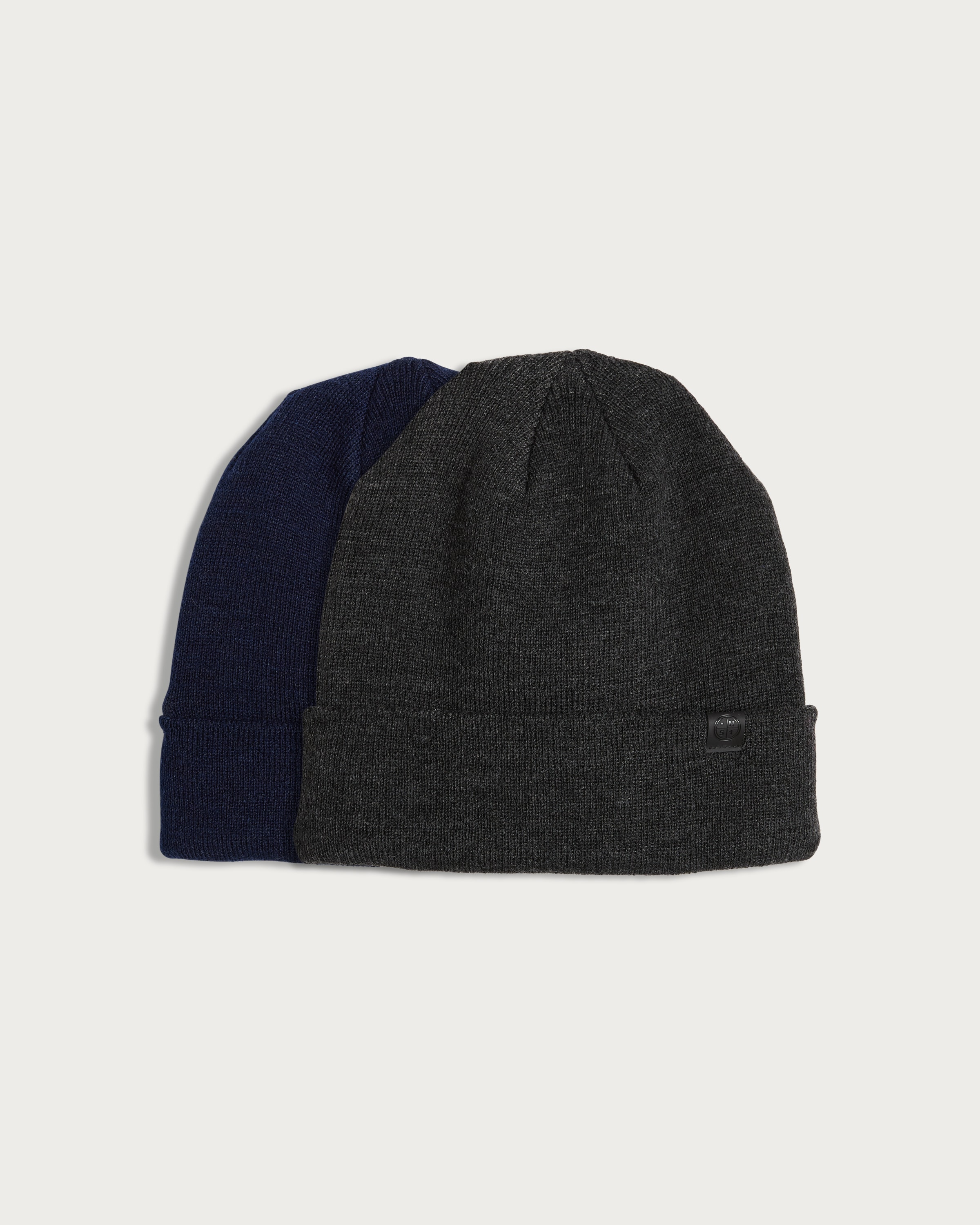 F&F 2-Pack Ribbed Knit Beanie Hats in Multi