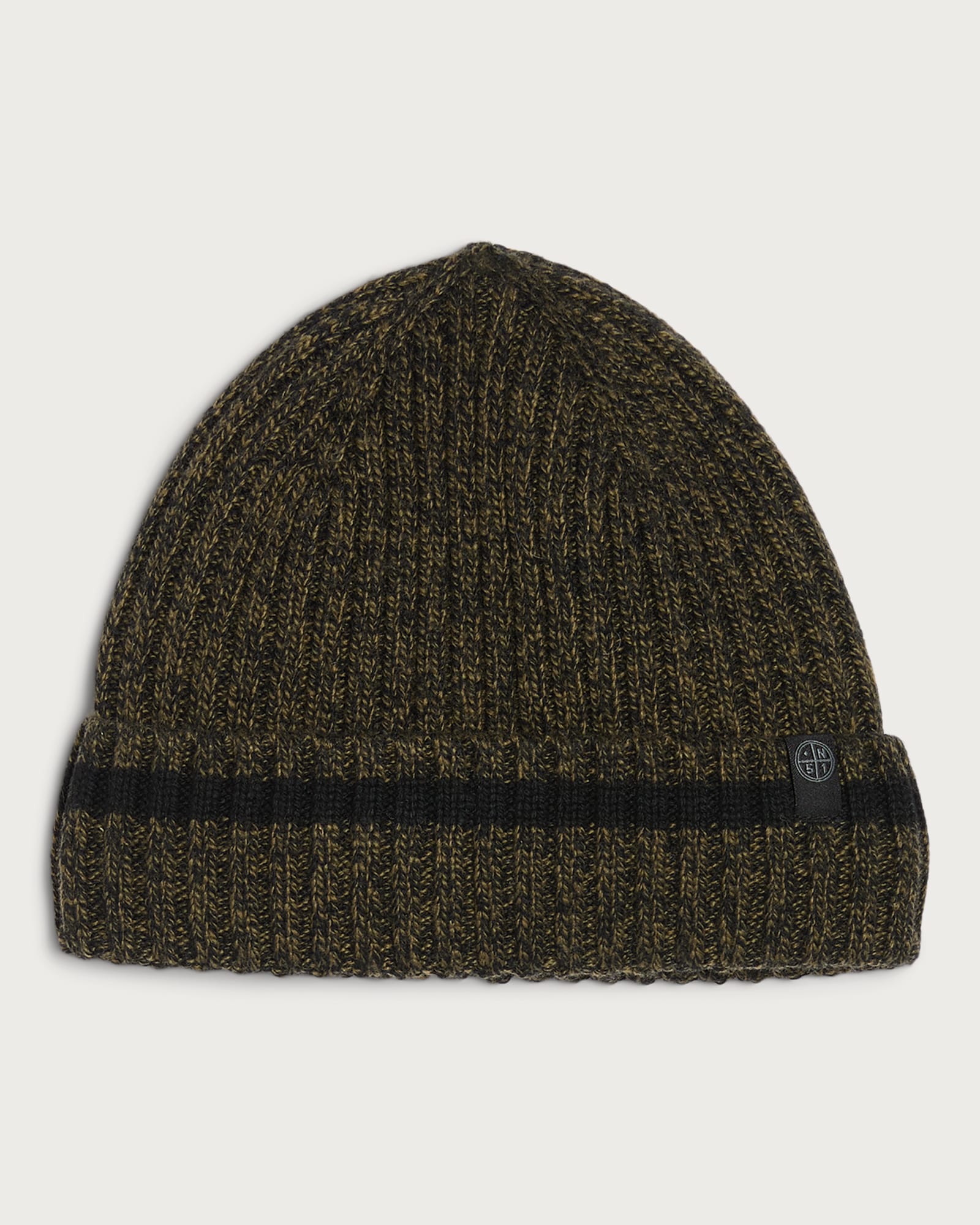 F&F  Thinsulate™ Fleece Lined Ribbed Knit Beanie Hat in Khaki