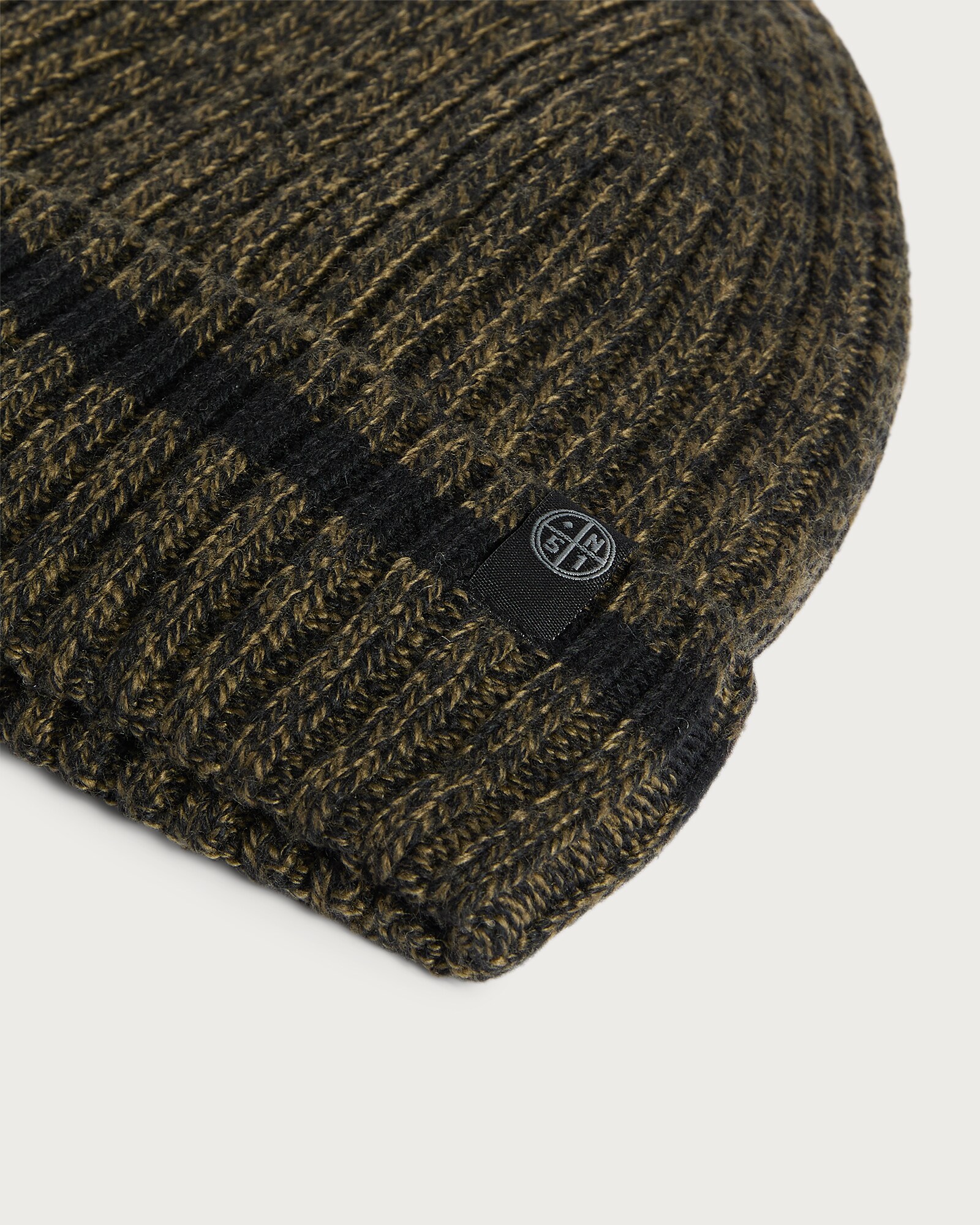 F&F  Thinsulate™ Fleece Lined Ribbed Knit Beanie Hat in Khaki thumbnail 2