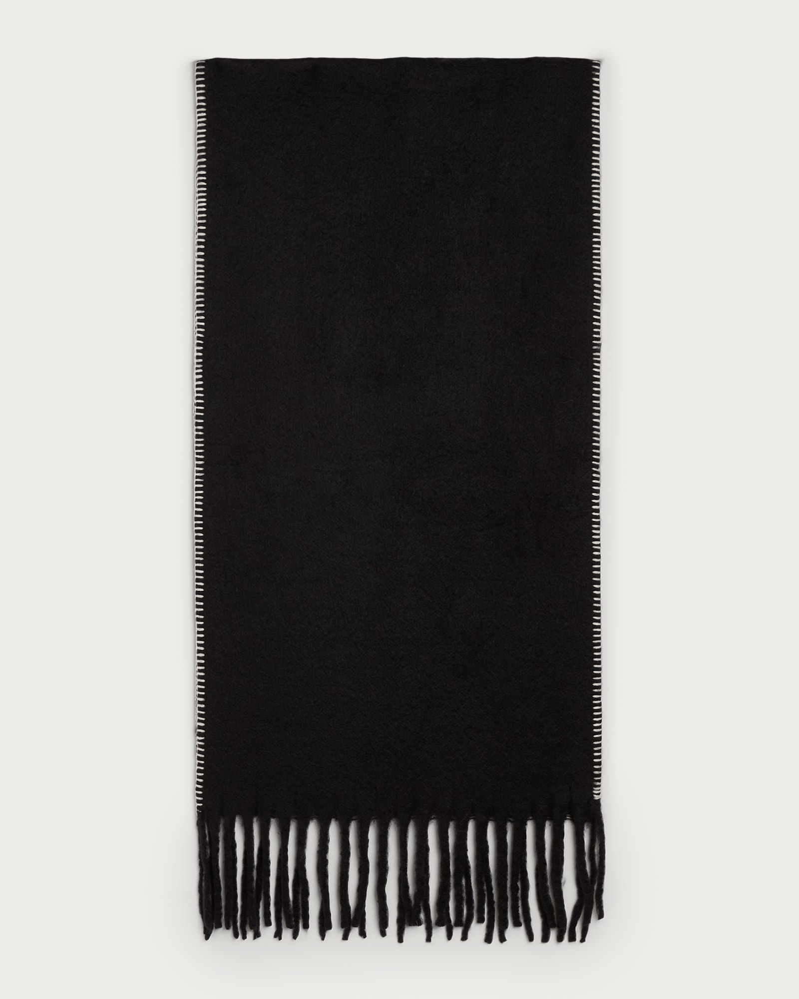 F&F Contrast Trim Fringed Scarf in Black