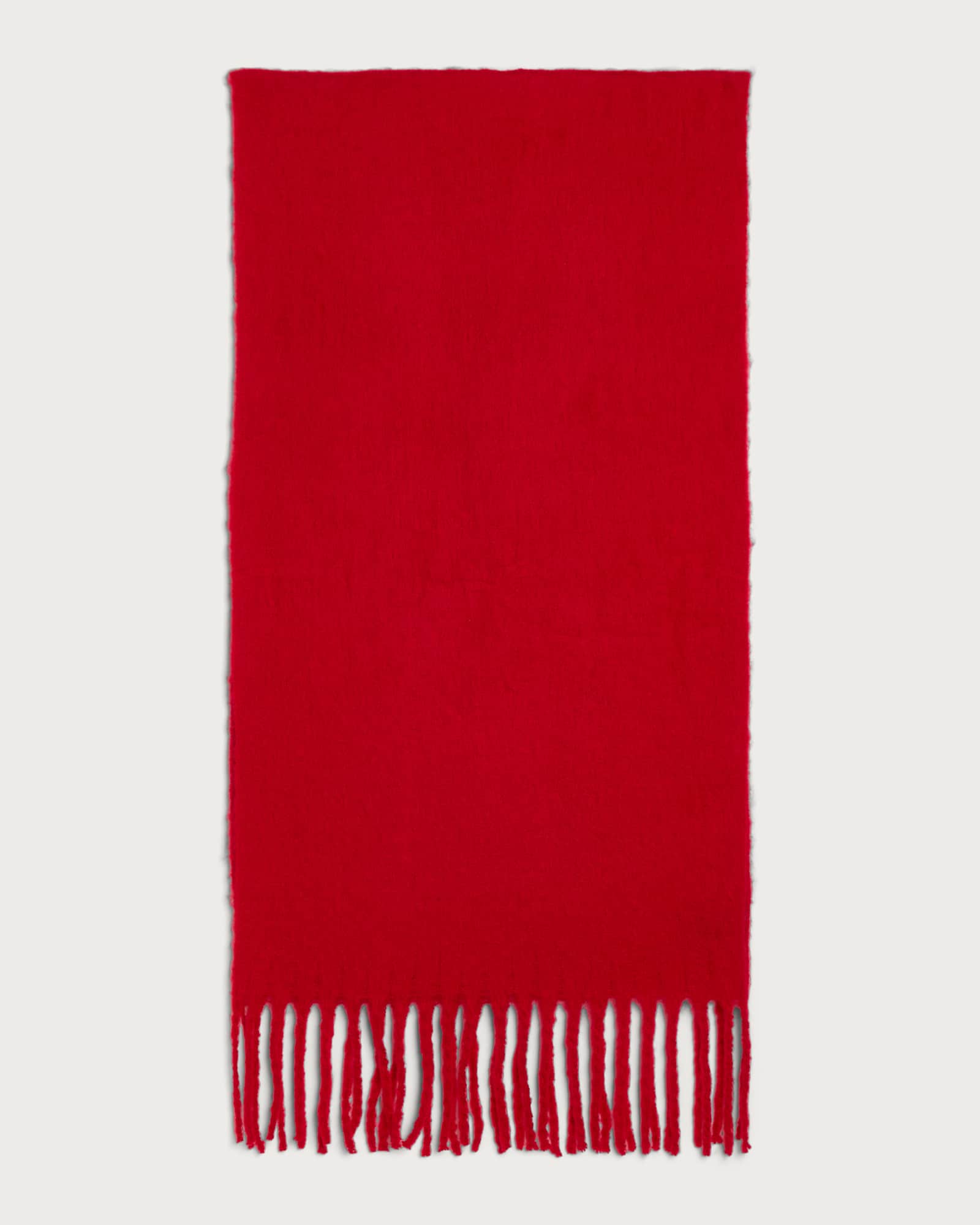 F&F Knitted Fringed Scarf in Red