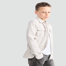 F&F Boys Cotton Rich Pocket Front Zip Up Jacket in Grey