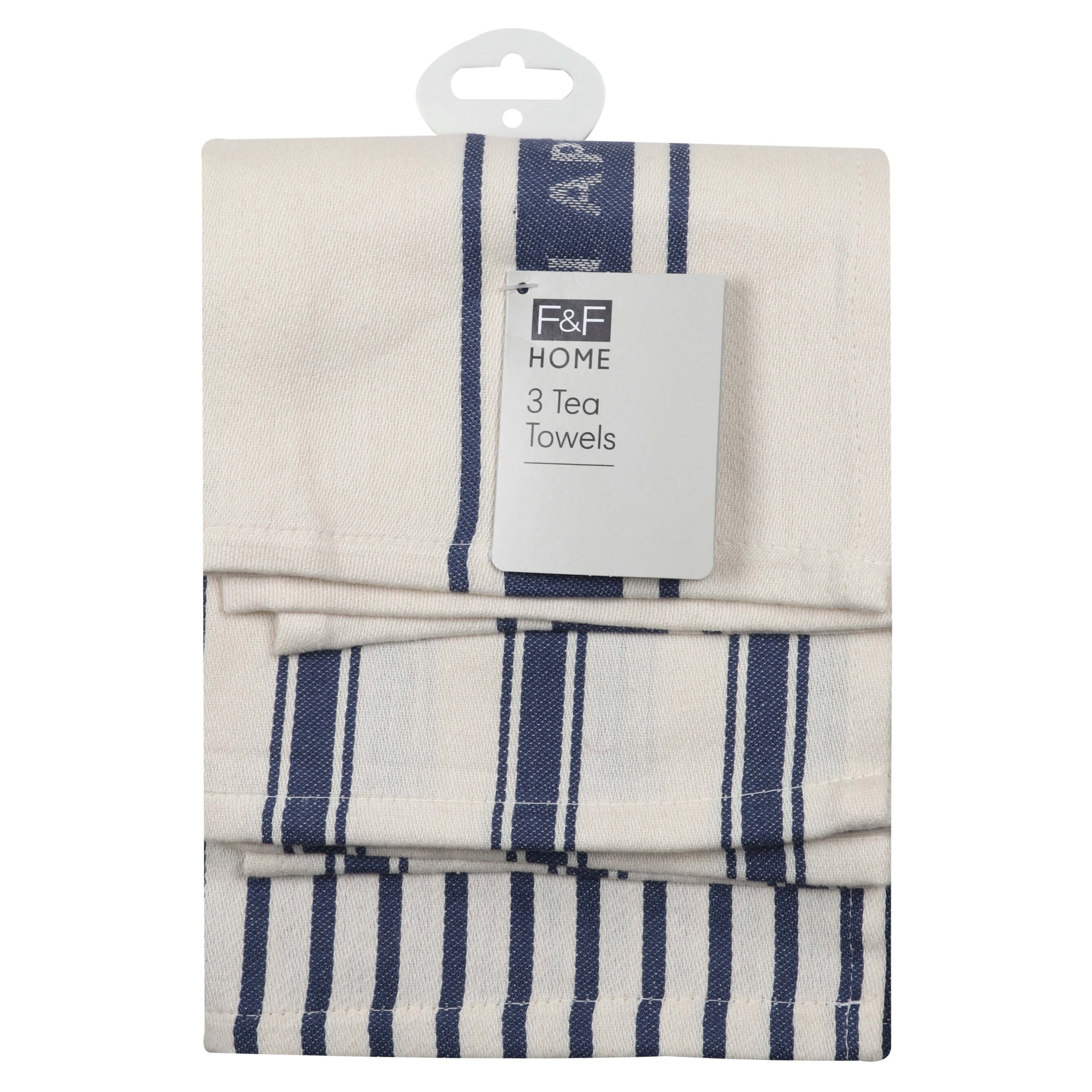 F&F Home Bon Apetit Stripe Tea Towel 3 Pack