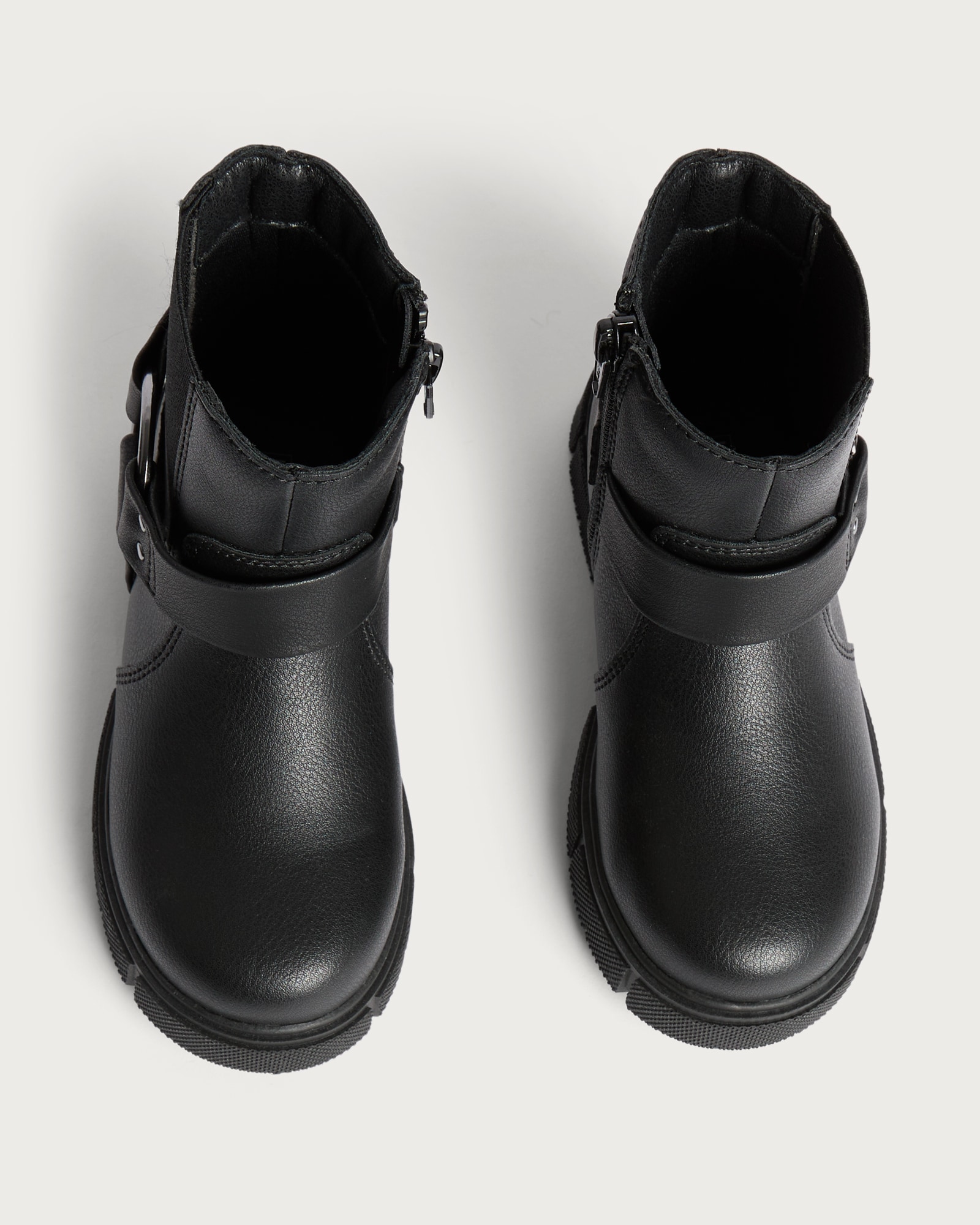 F&F Girls Strap Buckle Detail Chunky Ankle Boots in Black thumbnail 2