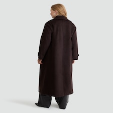 F&F Double Breasted Long Coat in Brown thumbnail 3
