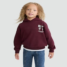 F&F Girls Cotton Rich Adventures in Style Slogan Hoodie in Burgundy