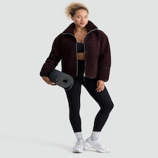 F&F Active Borg Funnel Neck Zip Through Jacket in Purple thumbnail 2