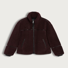 F&F Active Borg Funnel Neck Zip Through Jacket in Purple thumbnail 4